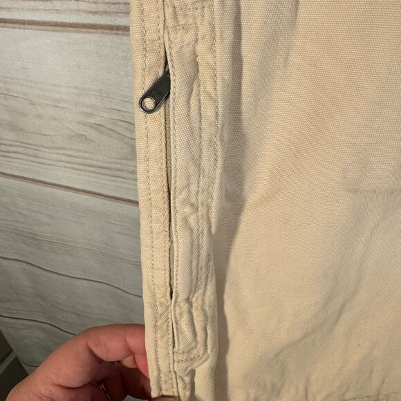 Columbia Khaki Flat Front Shorts Size 32x11 - Picture 3 of 7